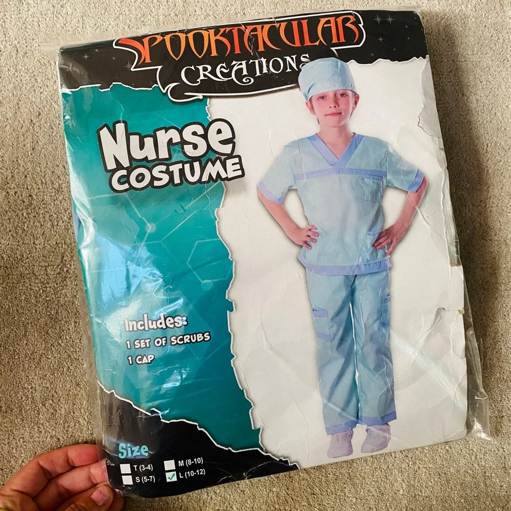 Kids Nurse Doctor Scrub Halloween Pretend Play Costume - Large